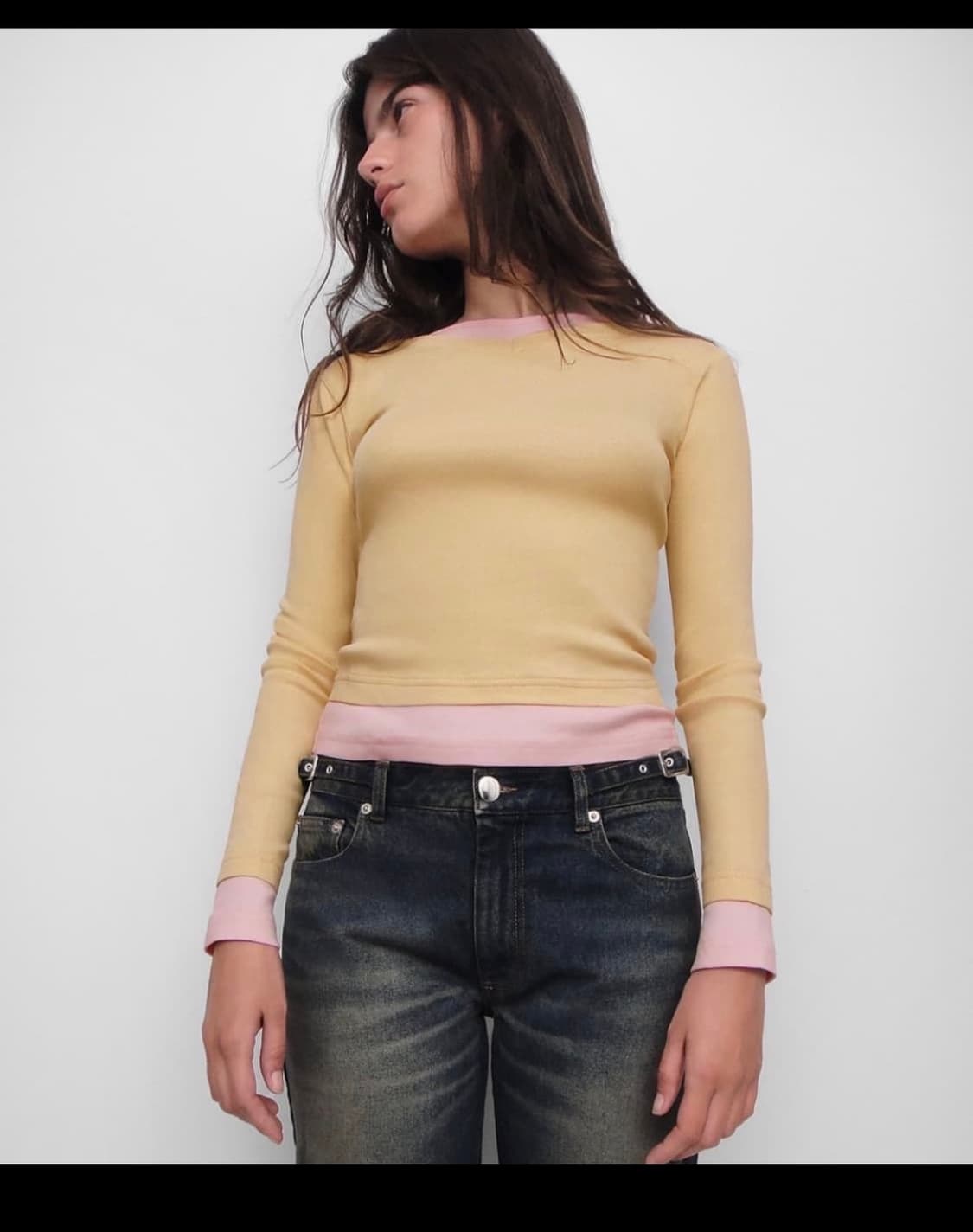 (S,M) 기마구아스 SAMM 롱슬리브 /옐로우 상품이미지1