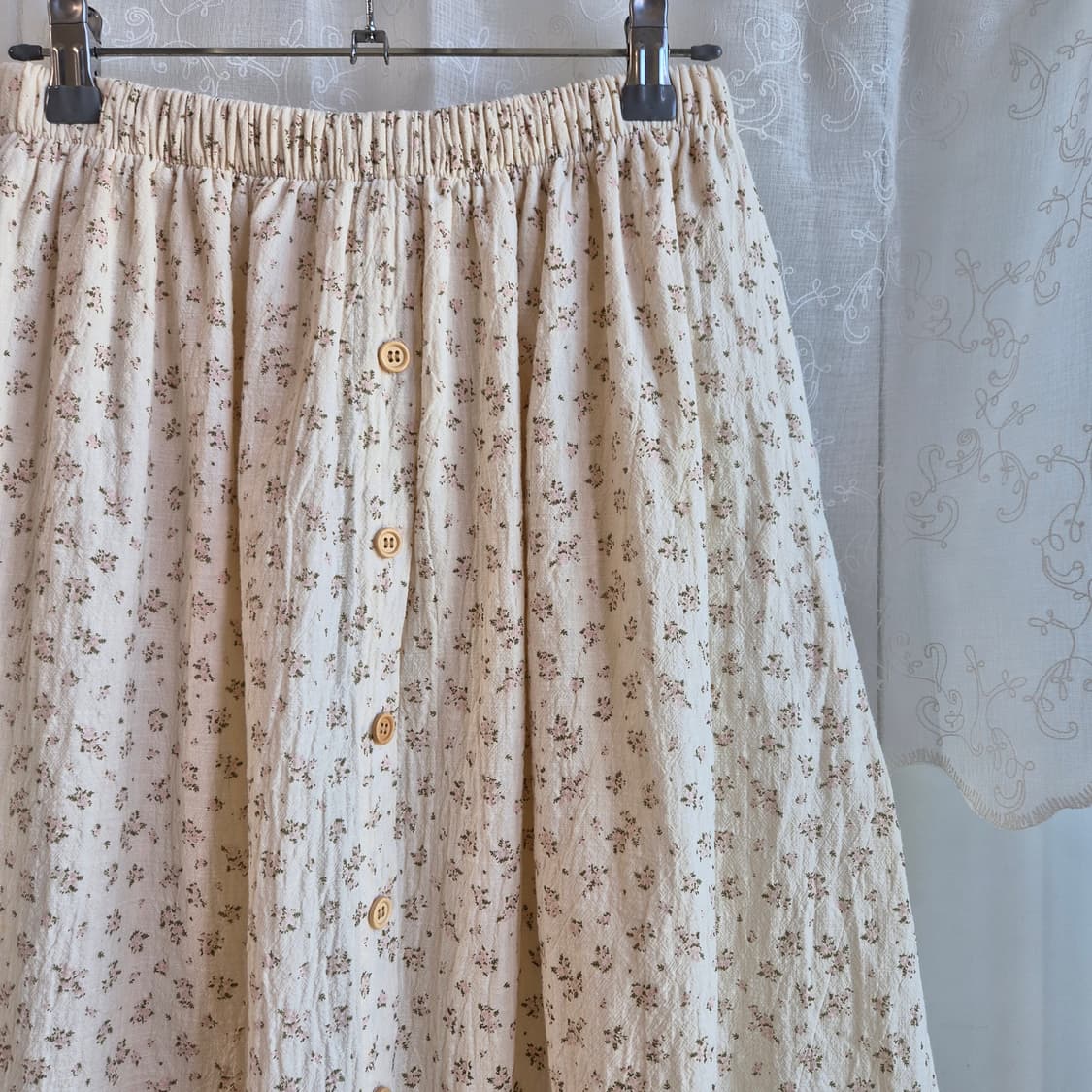 아이보리 잔꽃 레이어드 스커트 상품이미지2