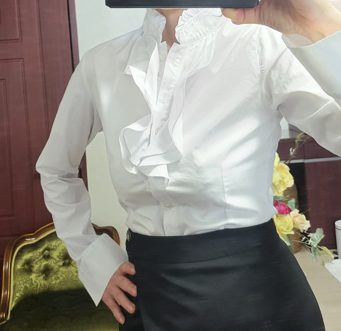 프랑스 수입 모르간 러플 블라우스 새상 상품이미지1