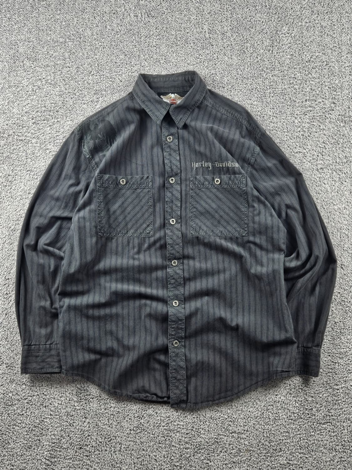 할리데이비슨 스트라이프 포켓 바이커 셔츠 ( M ) / 10715 상품이미지1