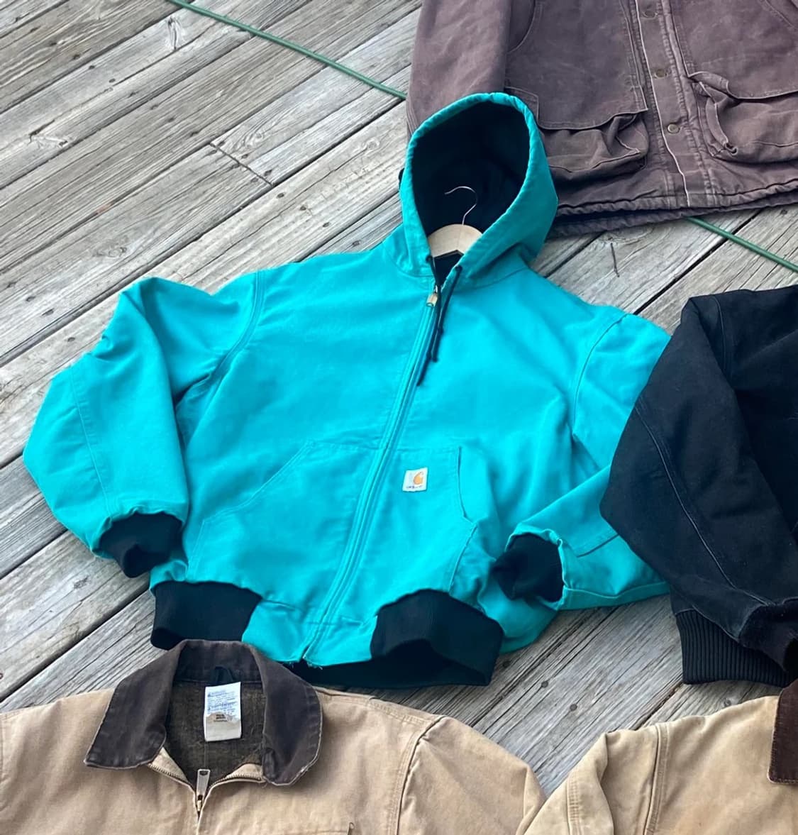 [XL] 90s 빈티지 칼하트 액티브 자켓 JR441 Teal 상품이미지7