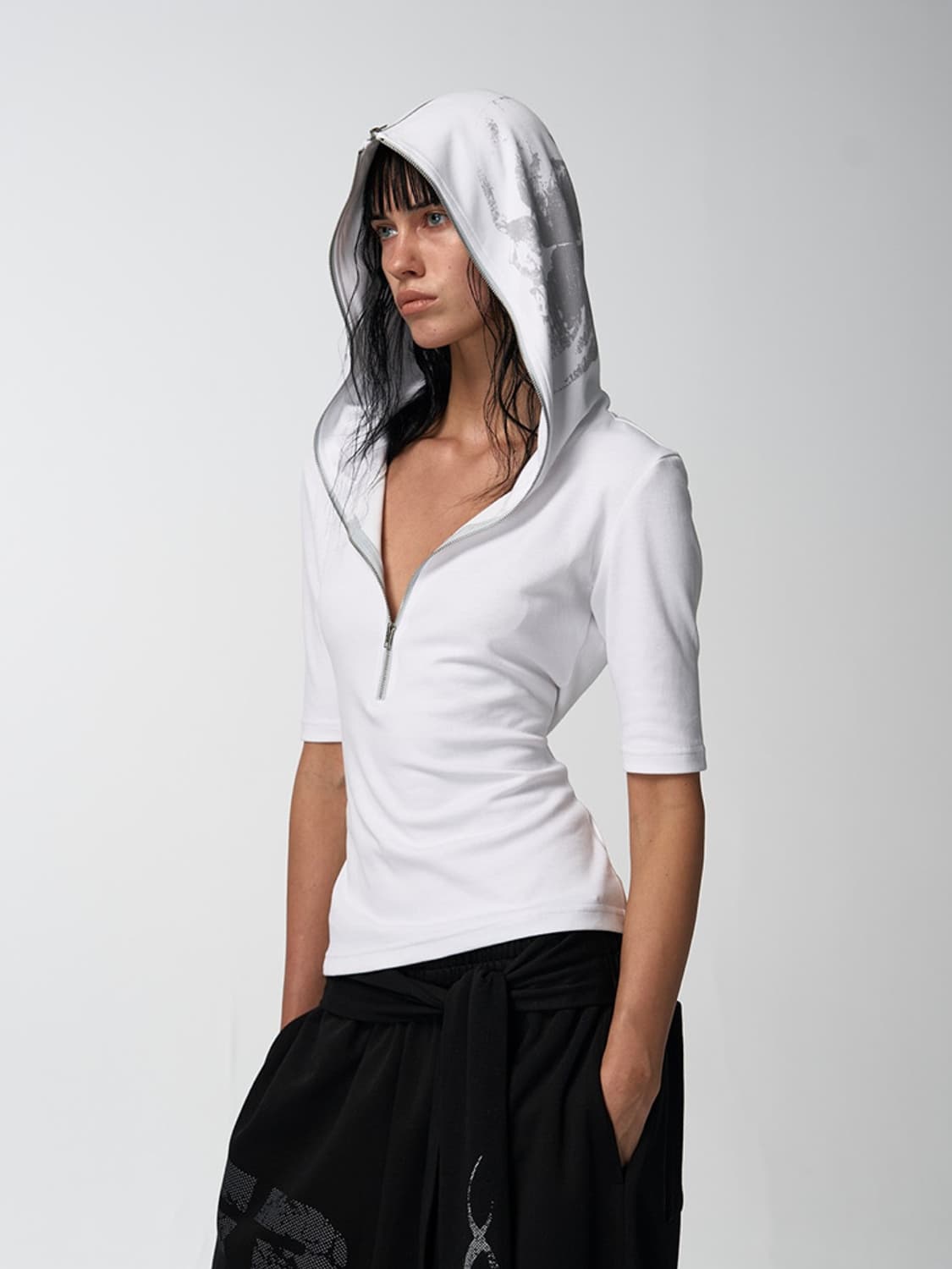 noEmosen Slim fit hooded mid sleeve 상품이미지1