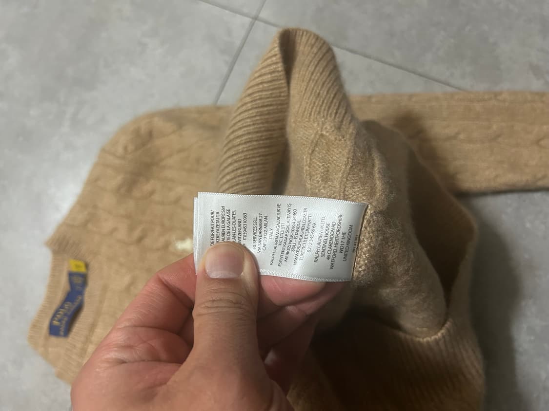 랄프로렌 폴로 베이지 컬러 램스울  빈티지 케이블 니트 44size   상품이미지6