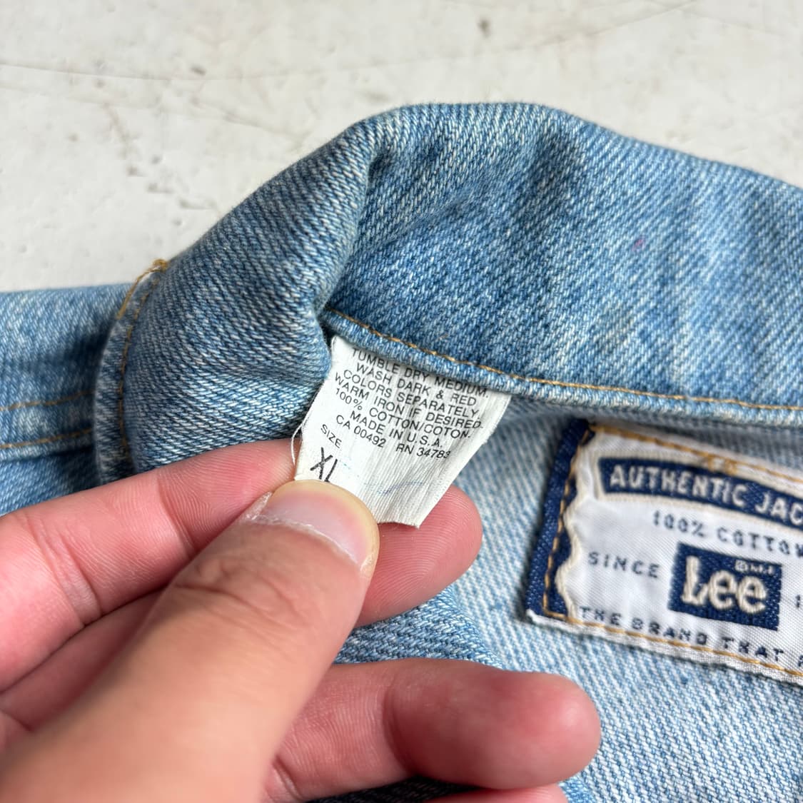 90s USA LEE OG 빈티지 트러커 데님자켓 XL 상품이미지6