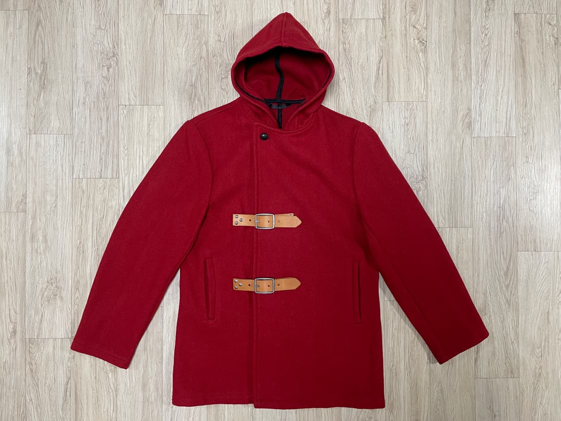 95~100) 쇼트 레더 벨티드 울 피코트(미국제)RRL&LVC&폴로 상품이미지2