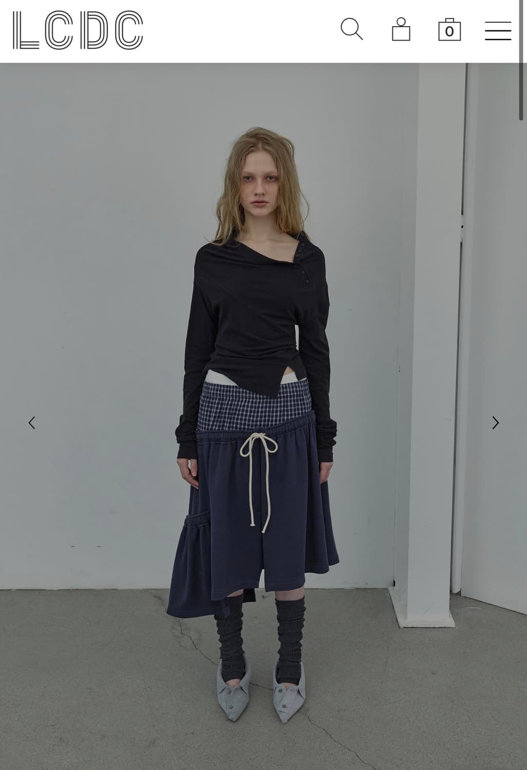 LCDC CHECKMIX JERSEY SKIRT (NAVY) 상품이미지2