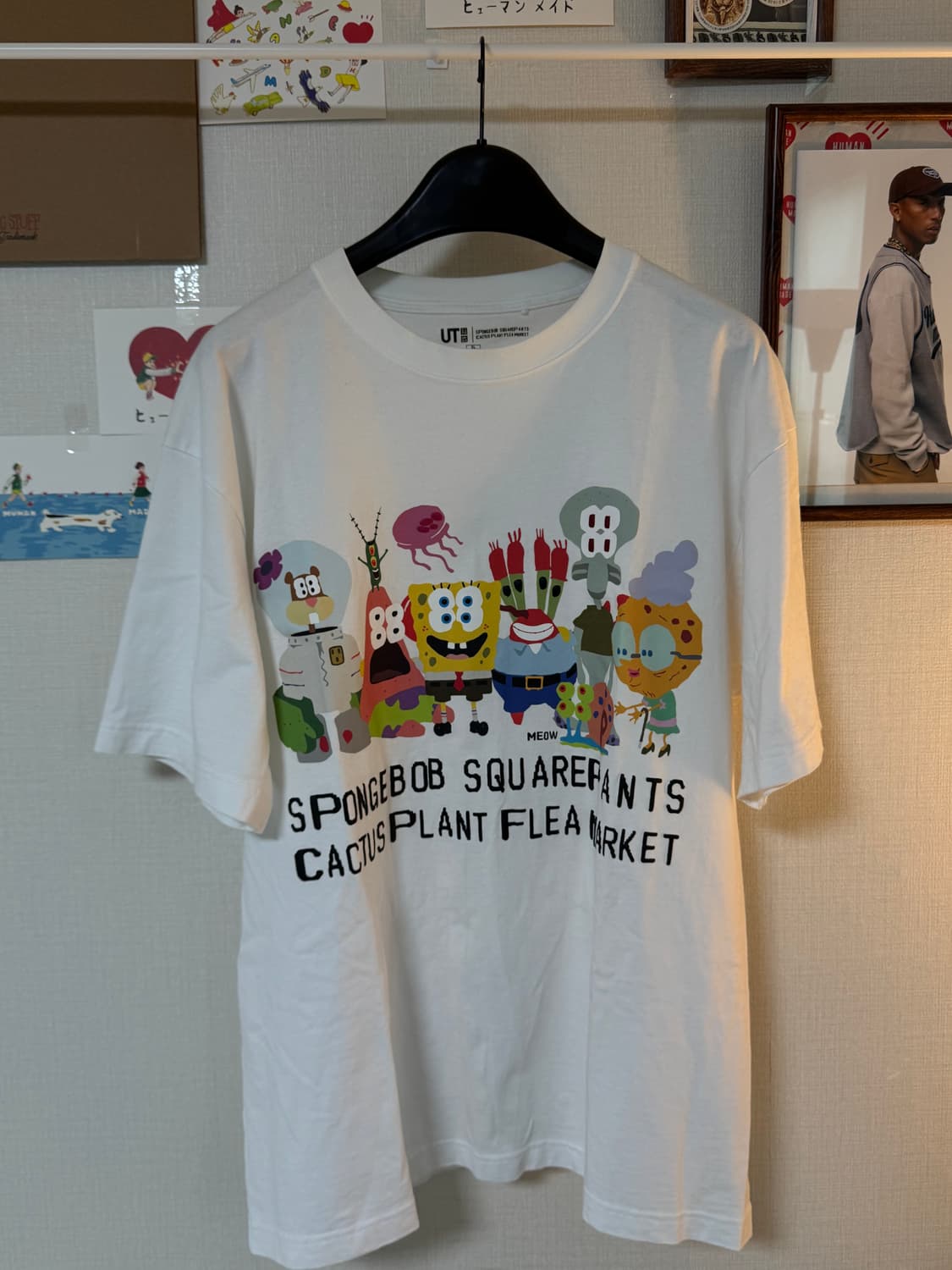 (XL)유니클로 x CPFM 스폰지밥 반팔 티셔츠 화이트 상품이미지3
