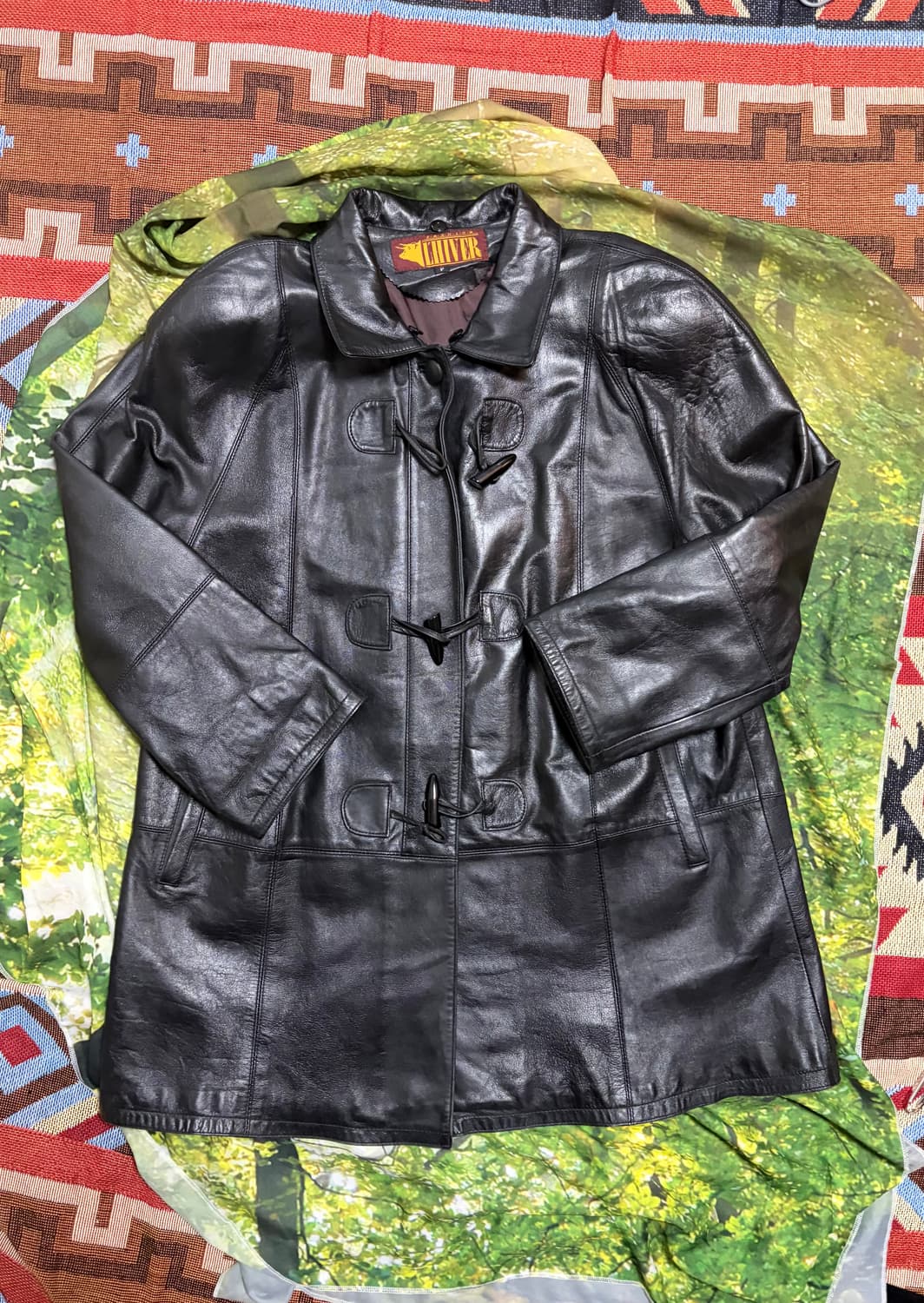 여성free) 빈티지 램스킨 양가죽 레더 더플 코트 상품이미지1