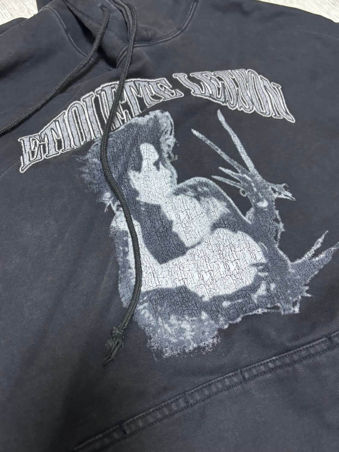 [1] Project G/R 에티켓 레슨 빈티지 워시드 후드 블랙 상품이미지4