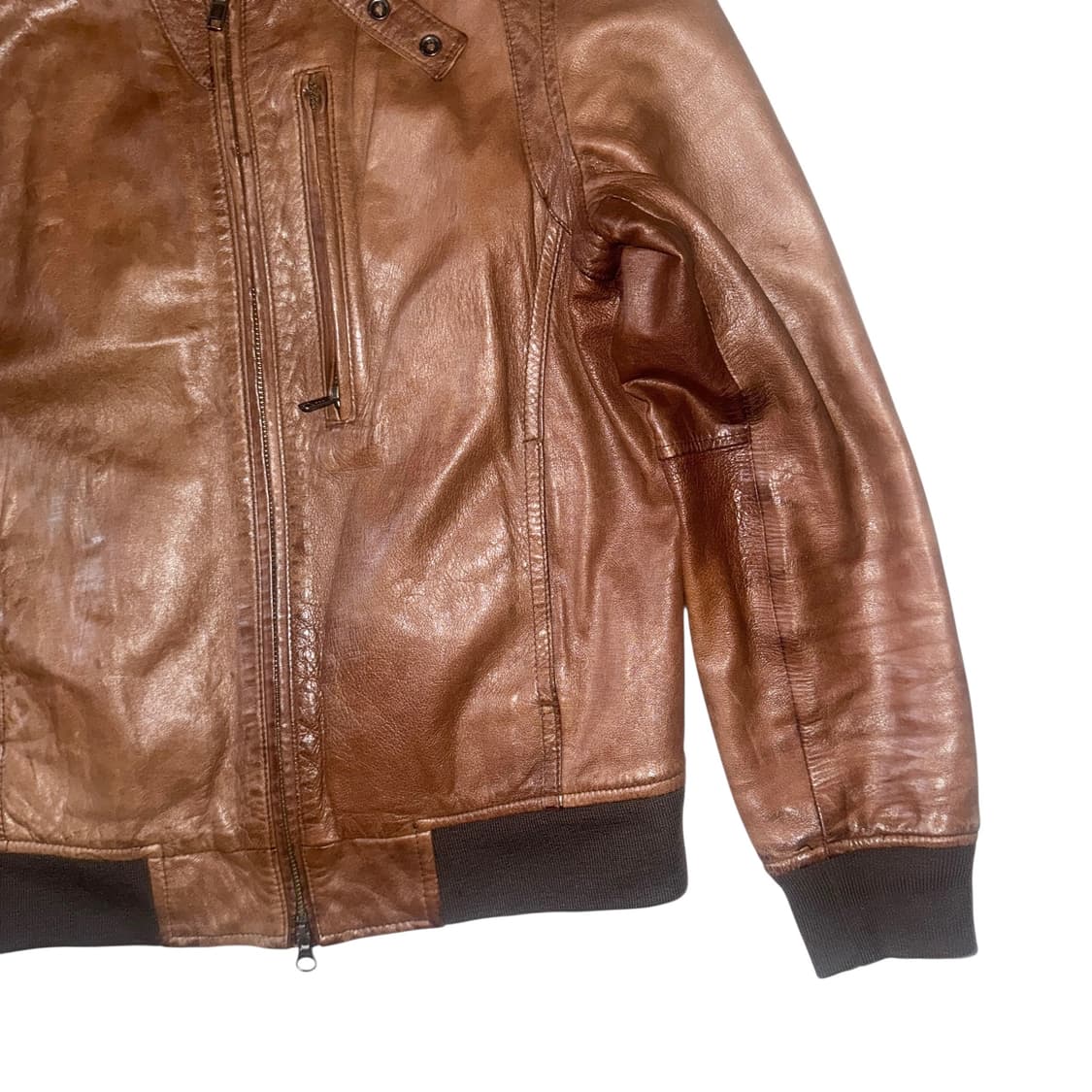 Light Brown Leather Jacket 상품이미지2