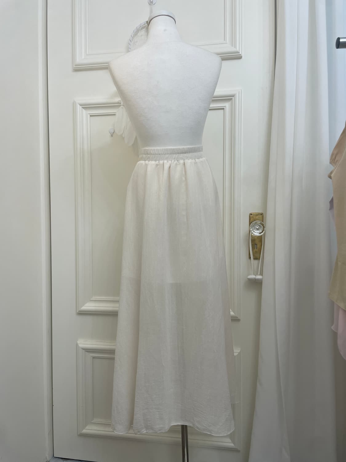 ivory basic summer banding long skirt 상품이미지3