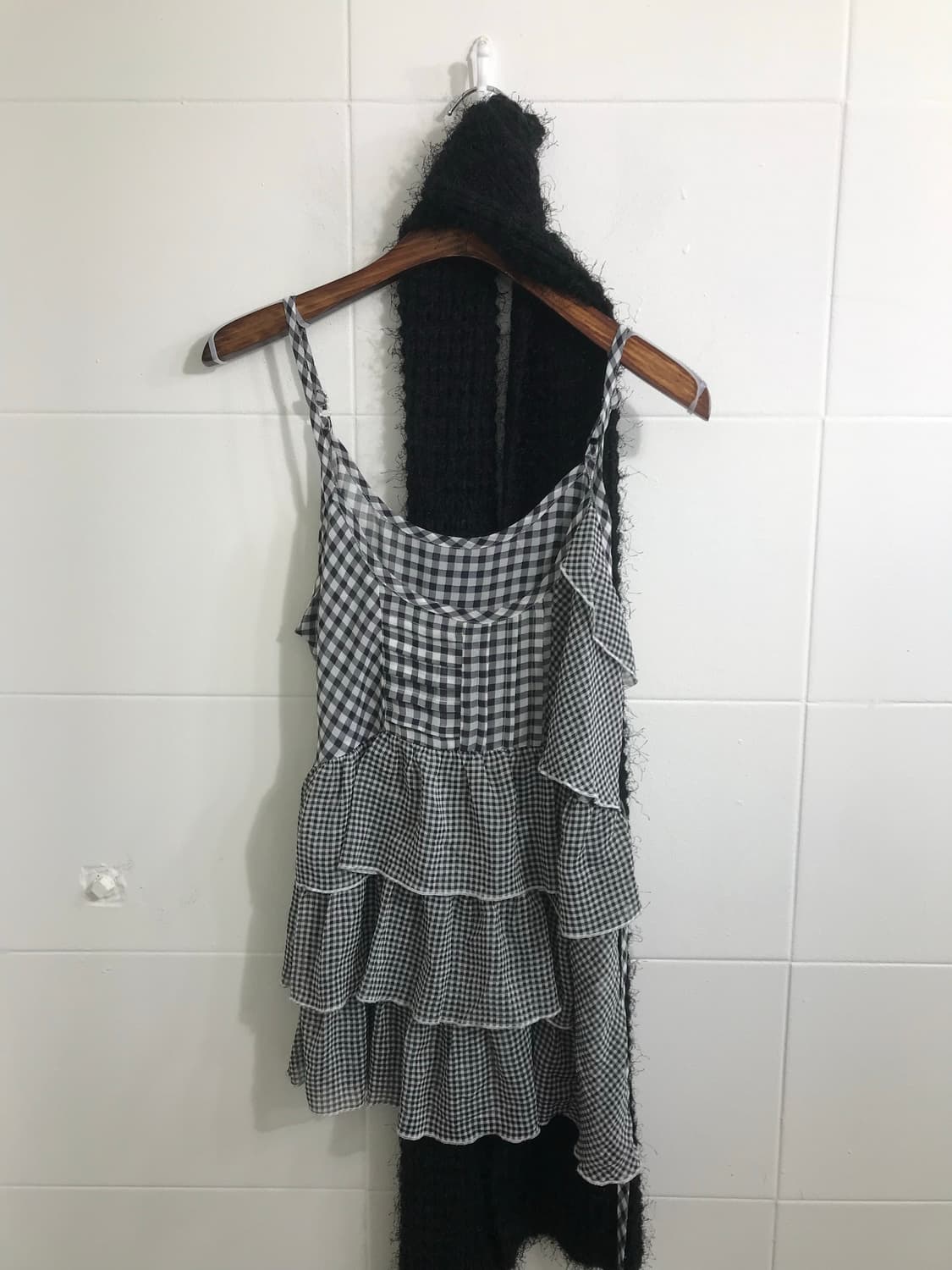 무채색 블랙 너드 체크 러힙 코디세트 상품이미지5