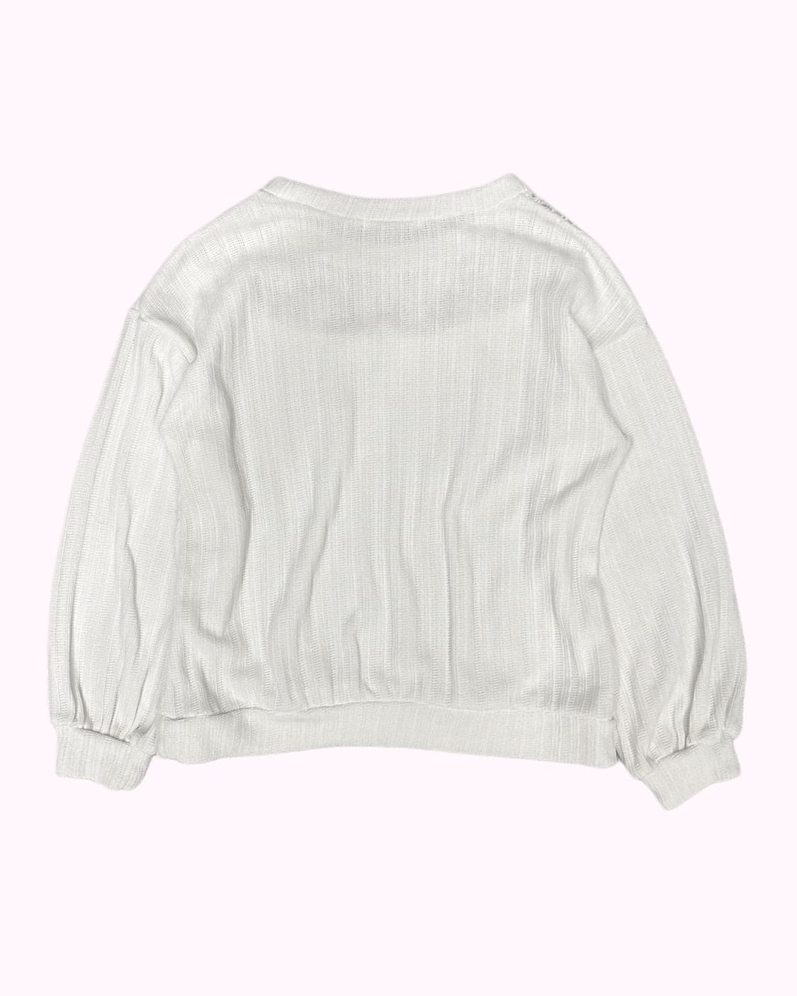 lace see-through yoke white knit 상품이미지4