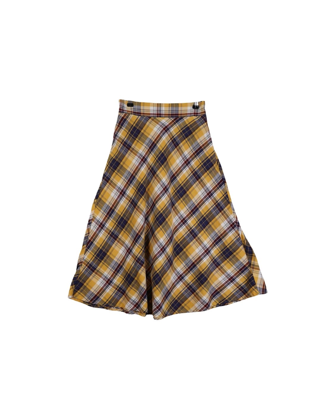 Gu Cotton Checked Midi Skirts 상품이미지3