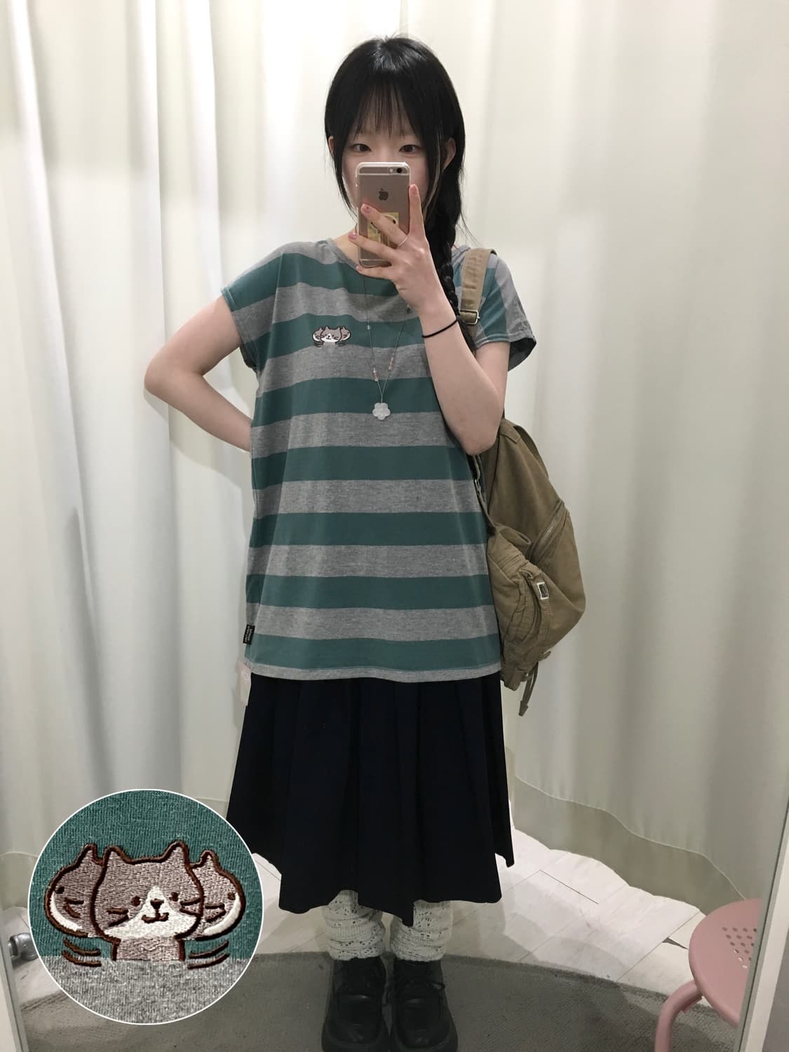 neko stripe t-shirt 상품이미지1