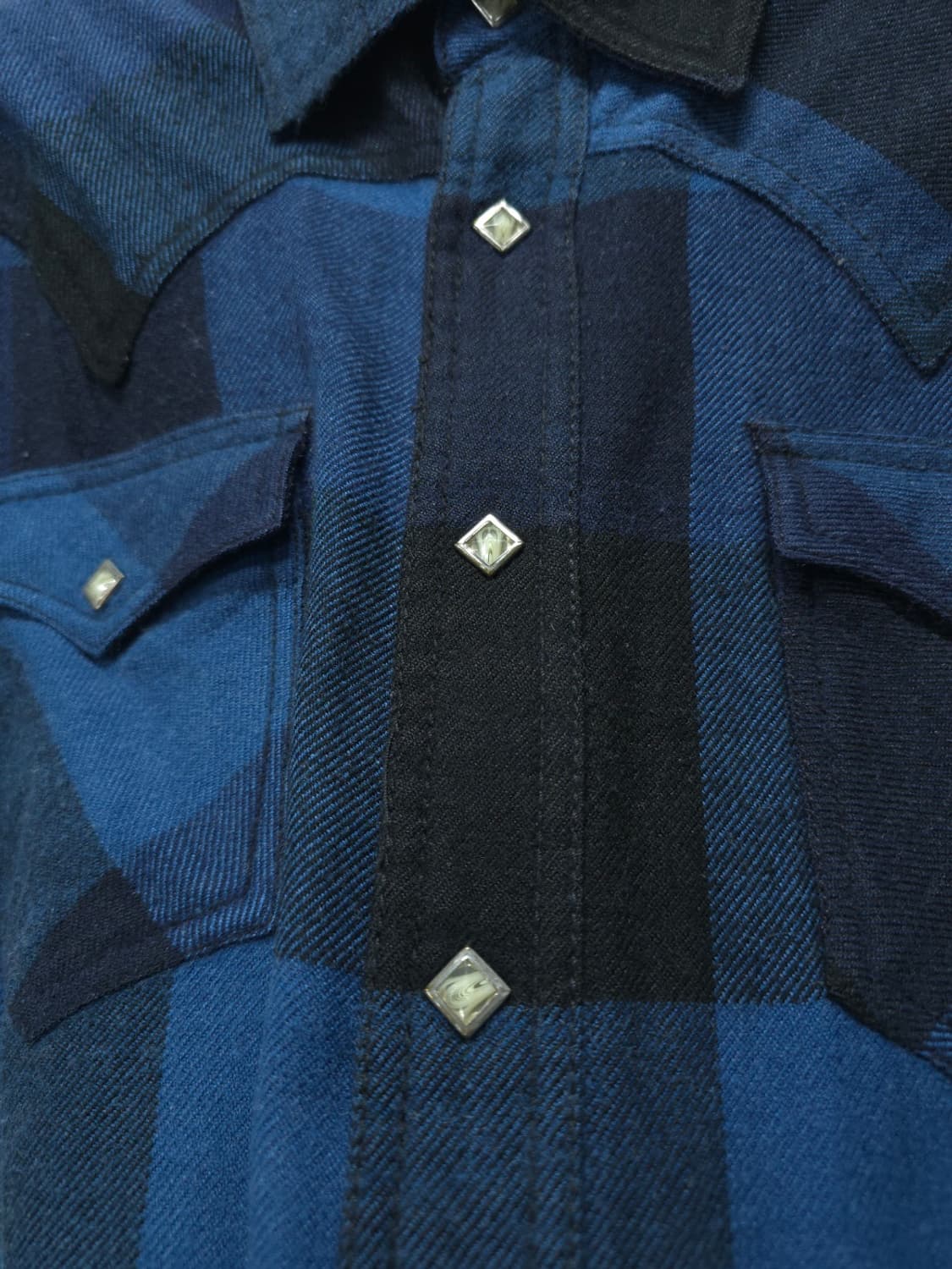 쉐인진 웨스턴 블루 버팔로 체크 플란넬셔츠(100) 상품이미지6