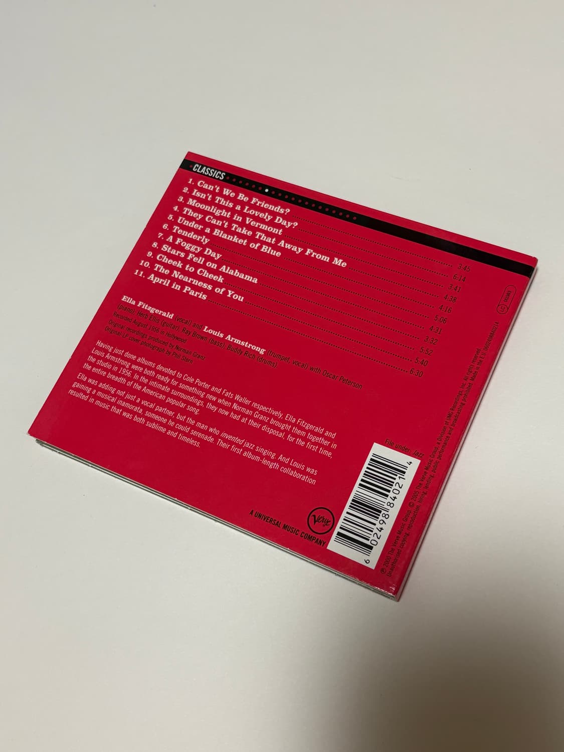 엘라 피츠제럴드 루이 암스트롱 - Ella and Louis CD 상품이미지2