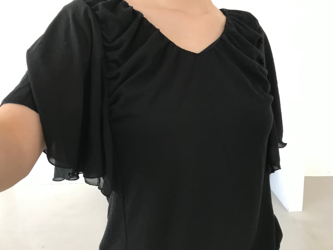 vintage black frill top 상품이미지5