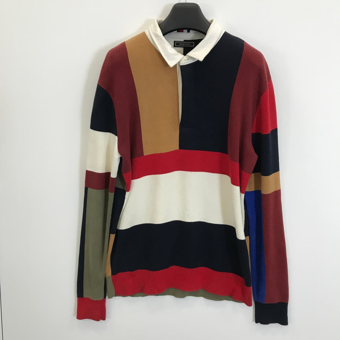 타미힐피거 컬렉션라인 패치워크 카라넥니트 [L] 상품이미지1