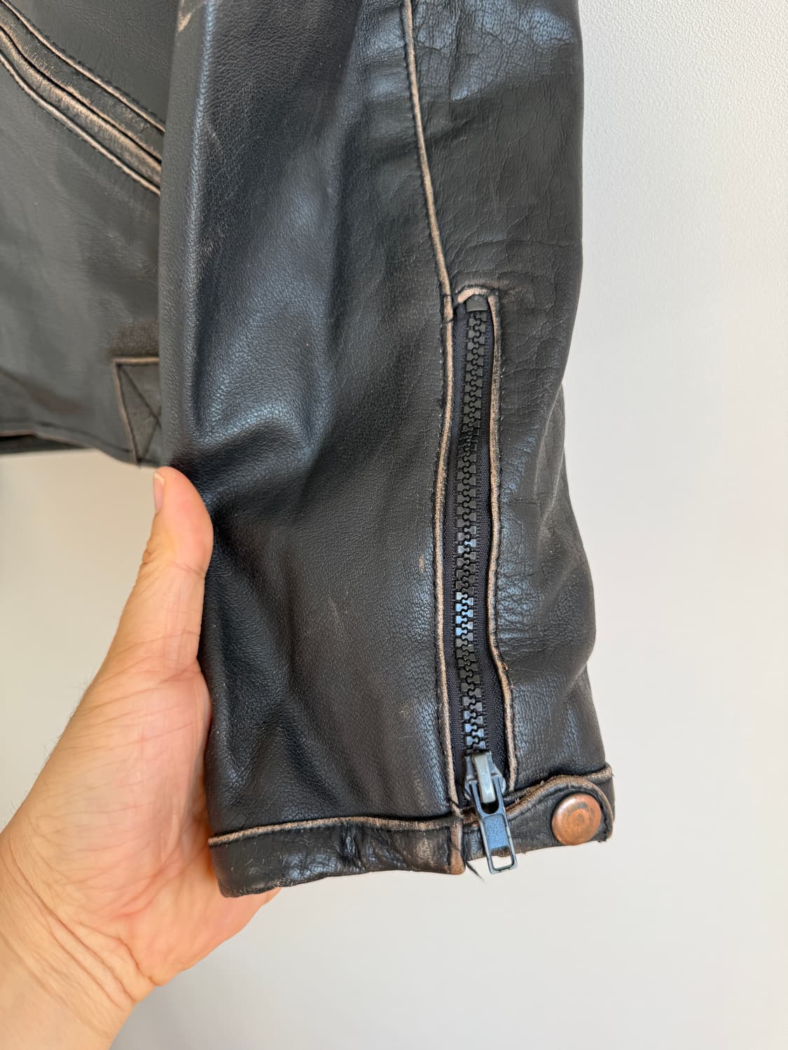 Top skin 레이싱 레더 자켓 상품이미지9