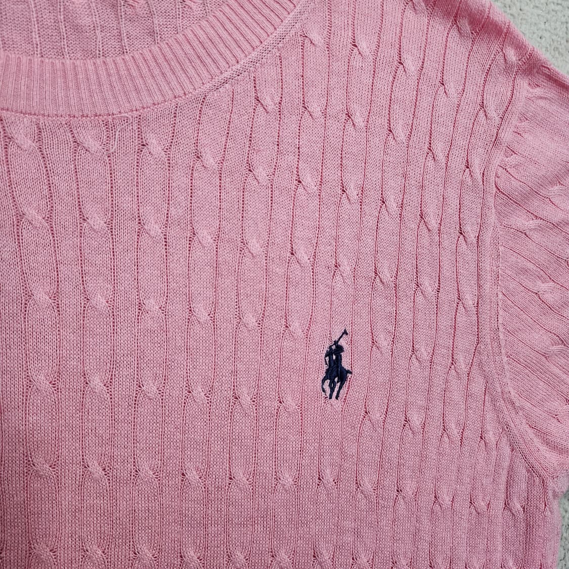 폴로 랄프 로렌 반팔 케이블 니트 S 상품이미지2