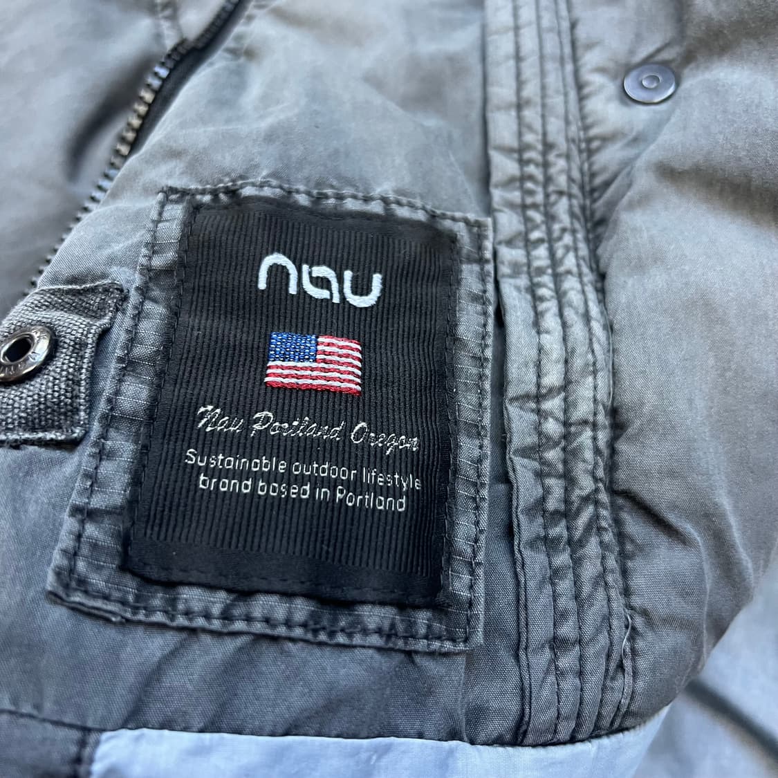 L) NAU 나우 가먼츠다잉 덕다운 아노락 언발 패딩점퍼 자켓 상품이미지5