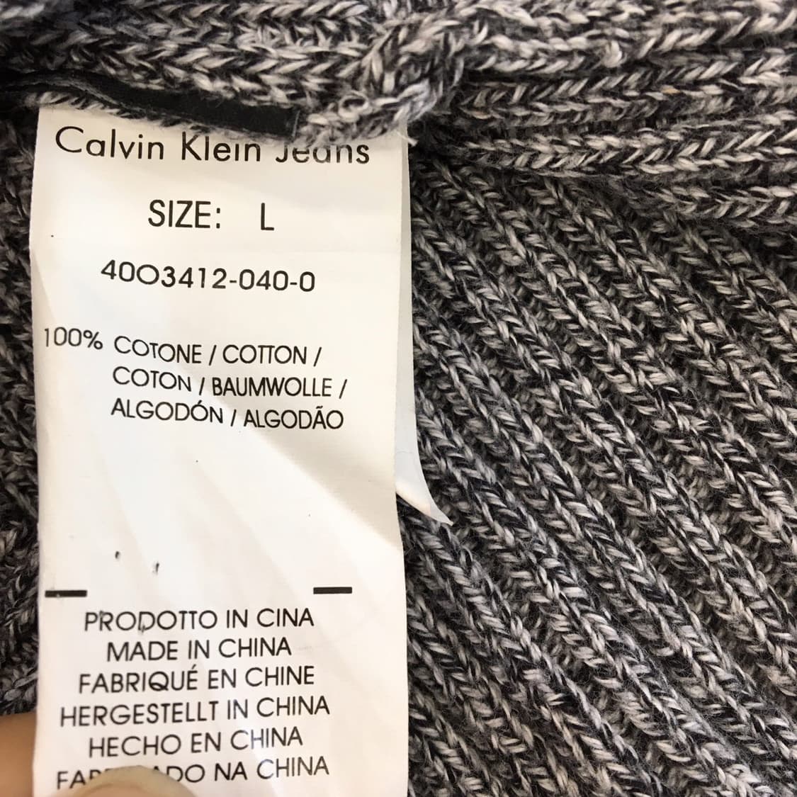 ck 캘빈클라인 코튼 하프집업니트 L  상품이미지6
