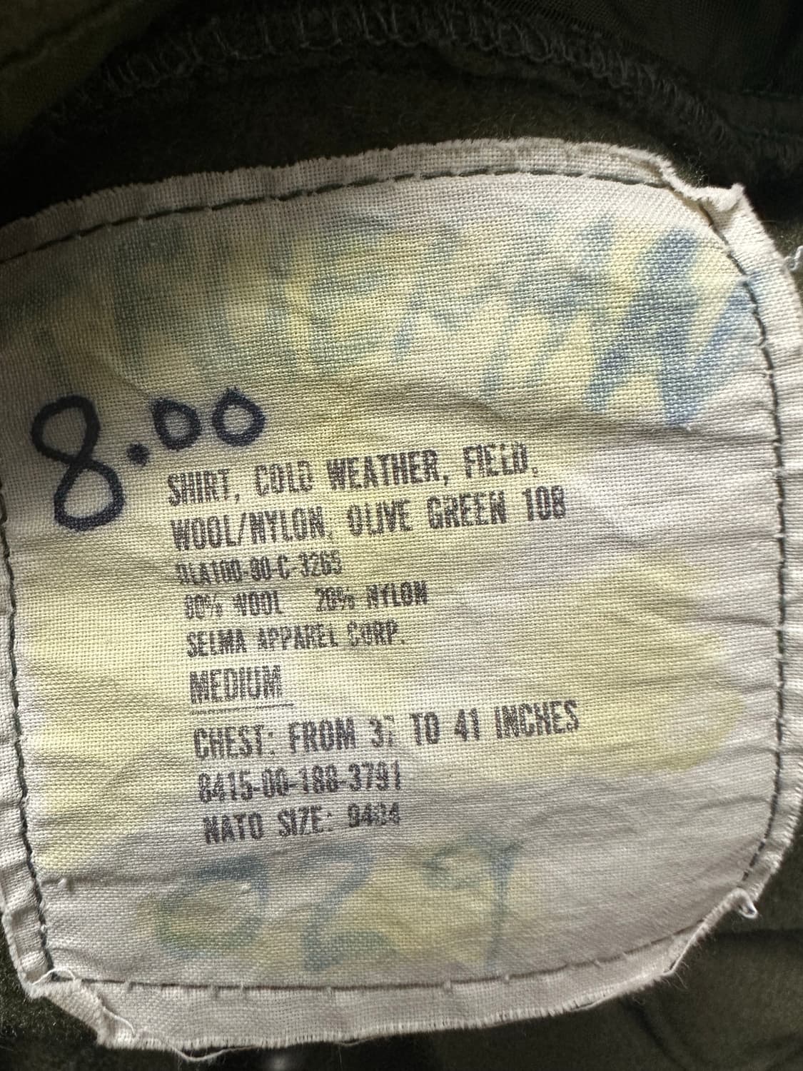 70s US Army 필드 셔츠(olive green) 상품이미지5