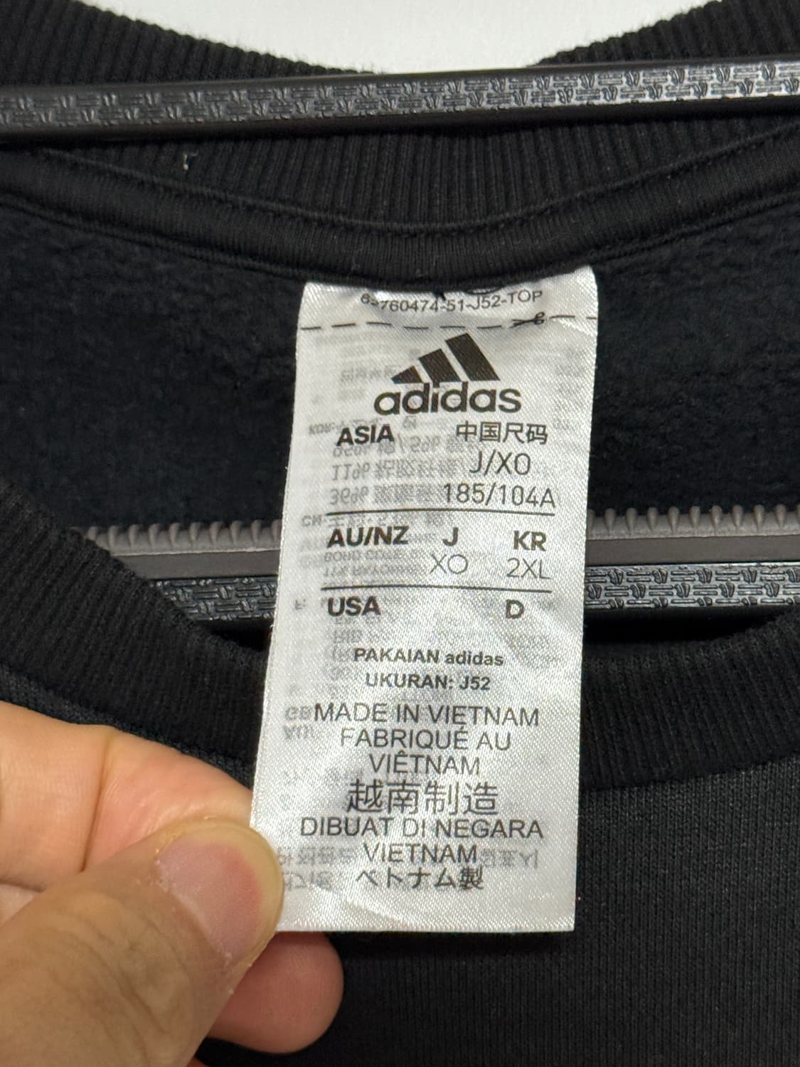 아디다스 빅로고 맨투맨 블랙 2XL 상품이미지3