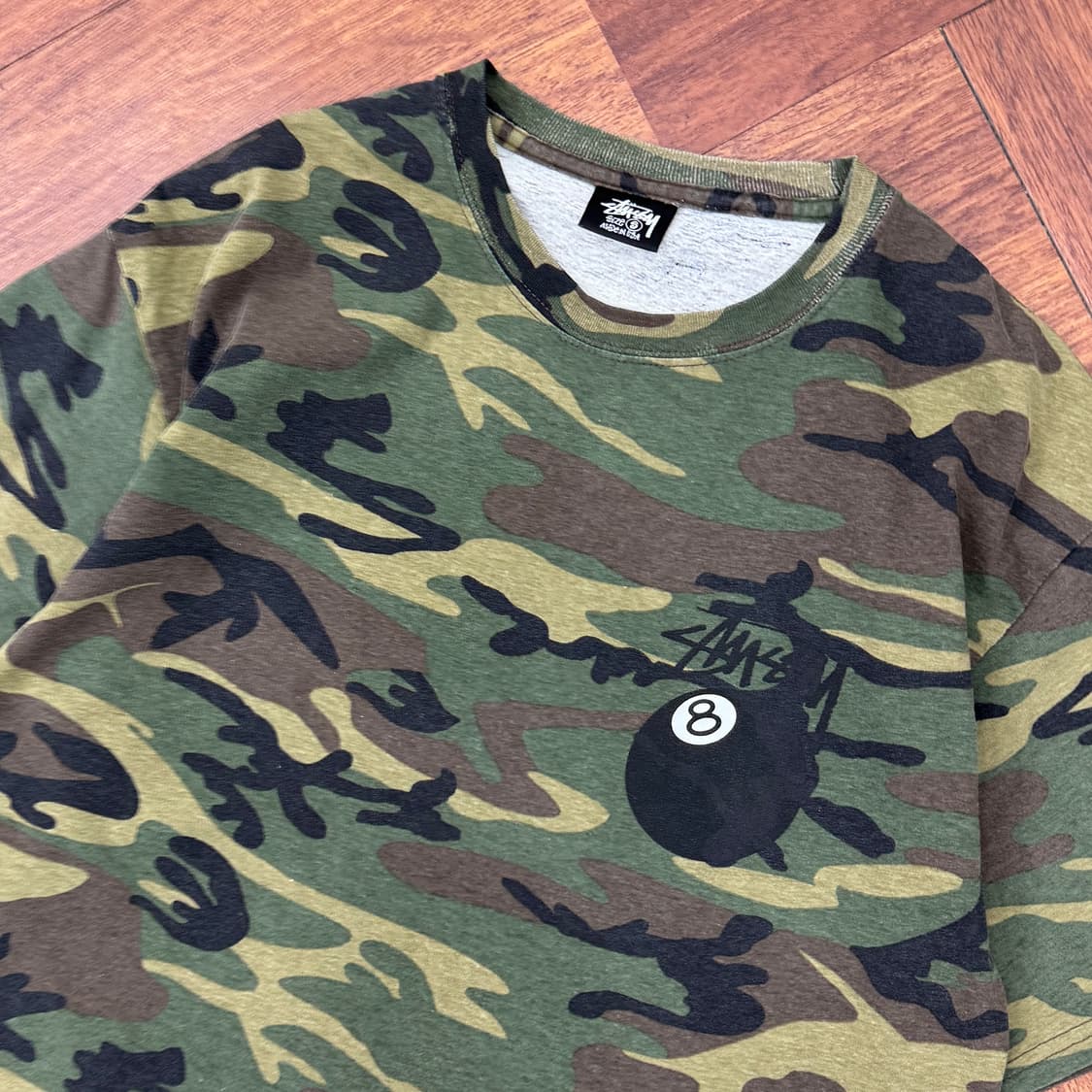 S Stussy 스투시 카모 8볼 반팔 라운드 티셔츠 상품이미지3