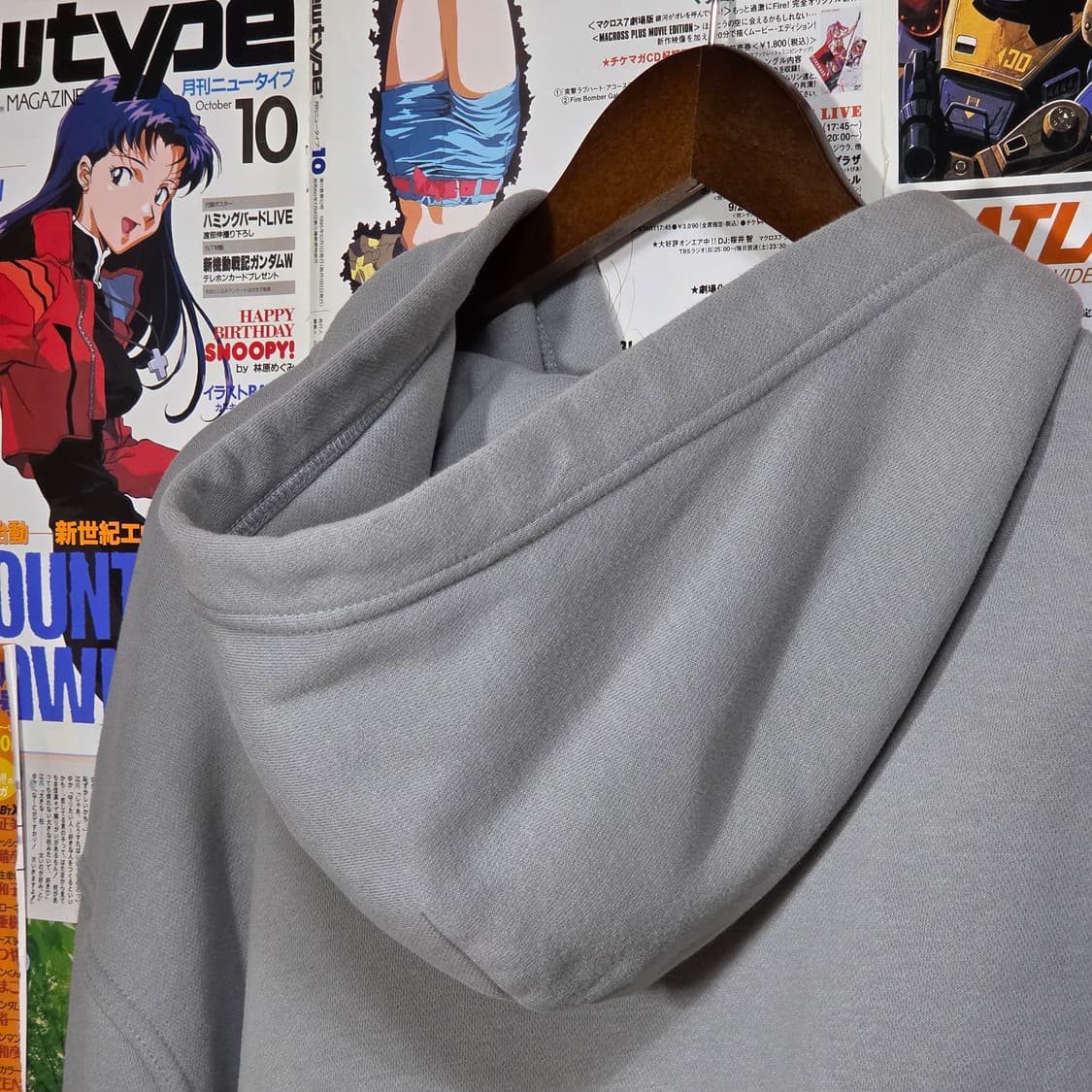 홀리스터X혼다 스트릿 프린팅 그레이 오버핏 후드집업 상품이미지6