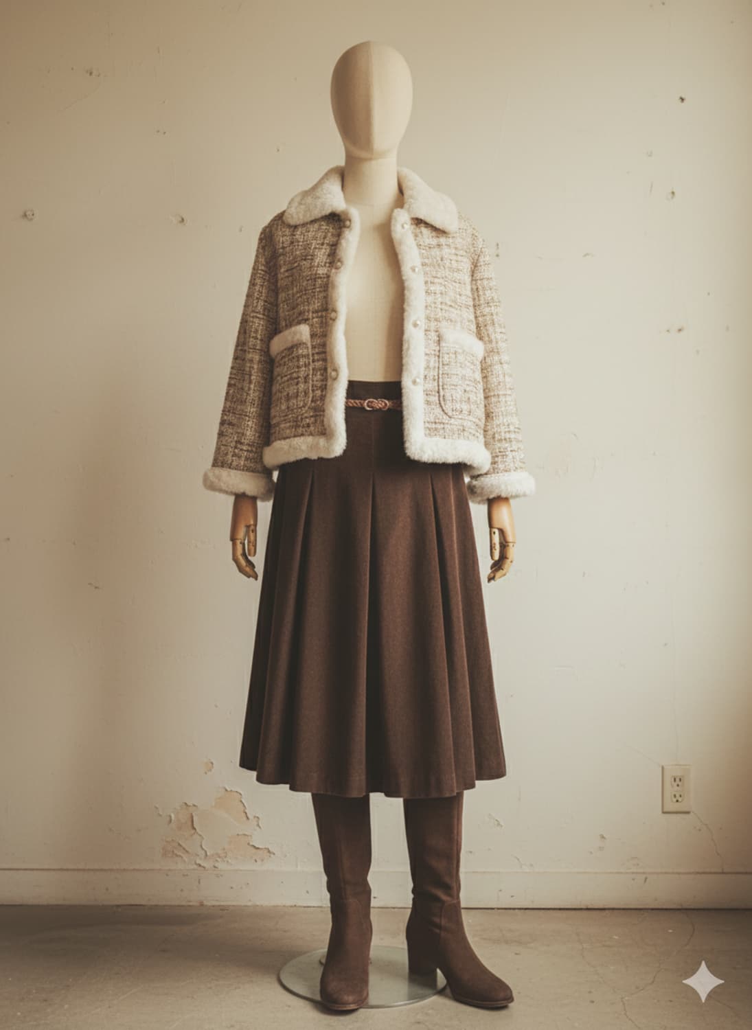 트위드 퍼 자켓 Free 상품이미지5