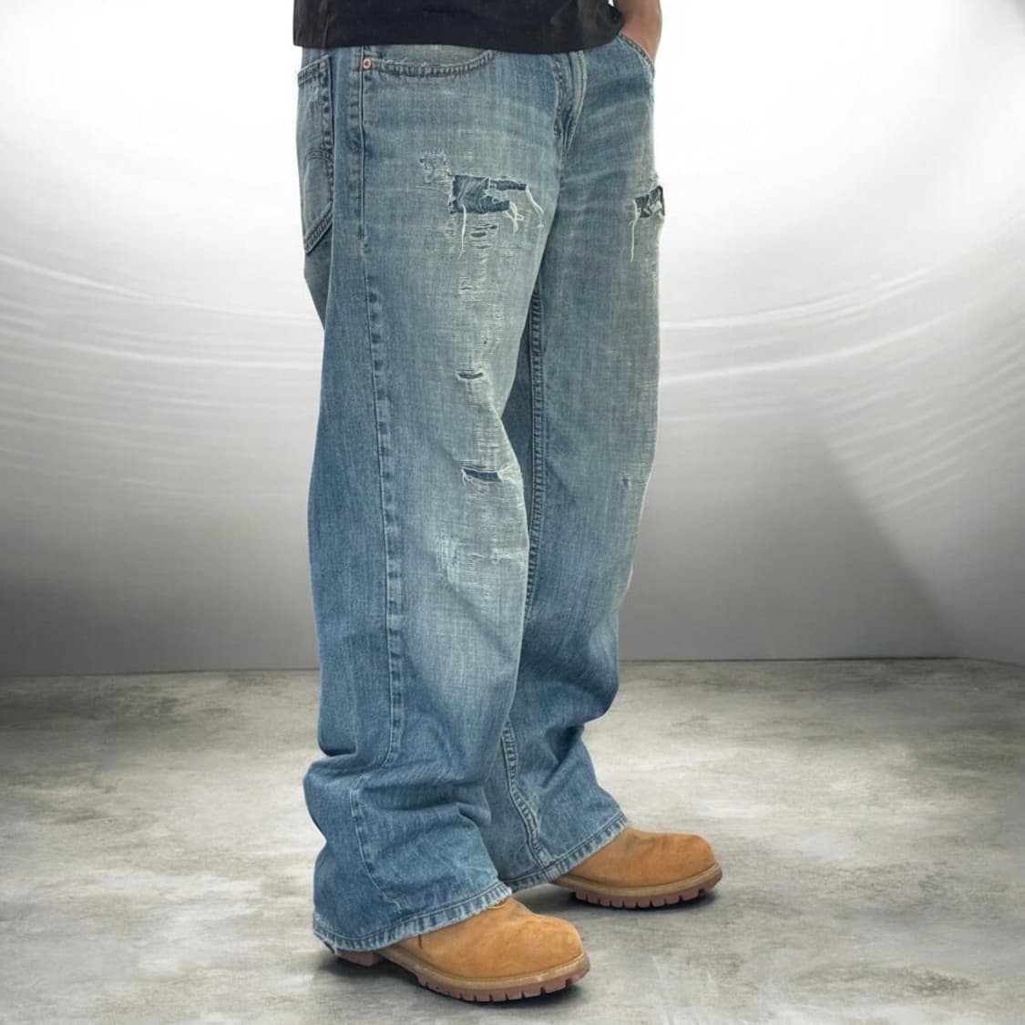 리바이스 521 와이드 레그 그런지 워싱 데님팬츠 상품이미지2