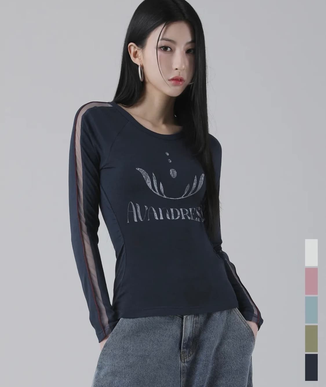 Hanee Long Sleeve navy 상품이미지1