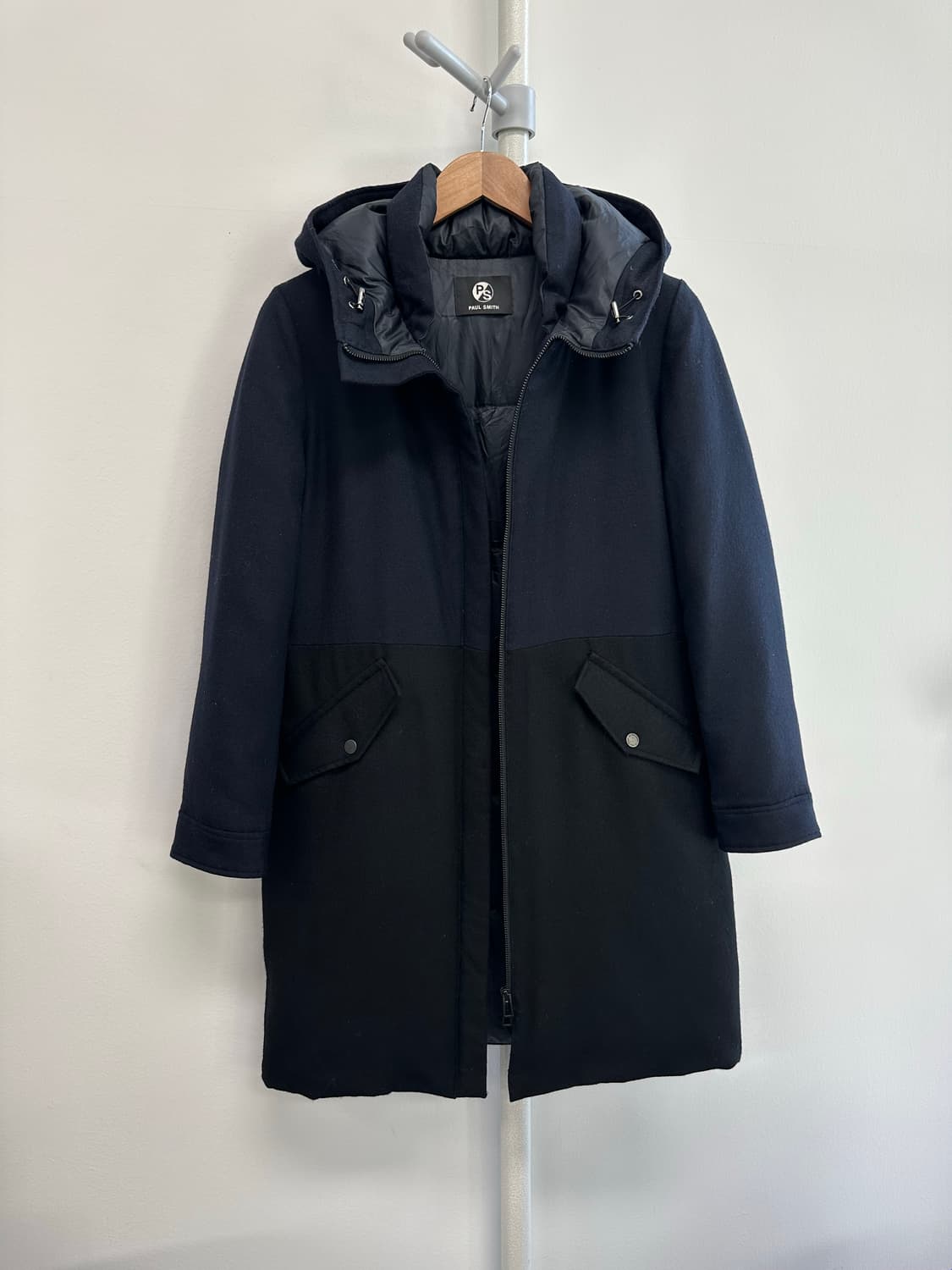 폴스미스 구스다운 투톤 울 후드코트 상품이미지3