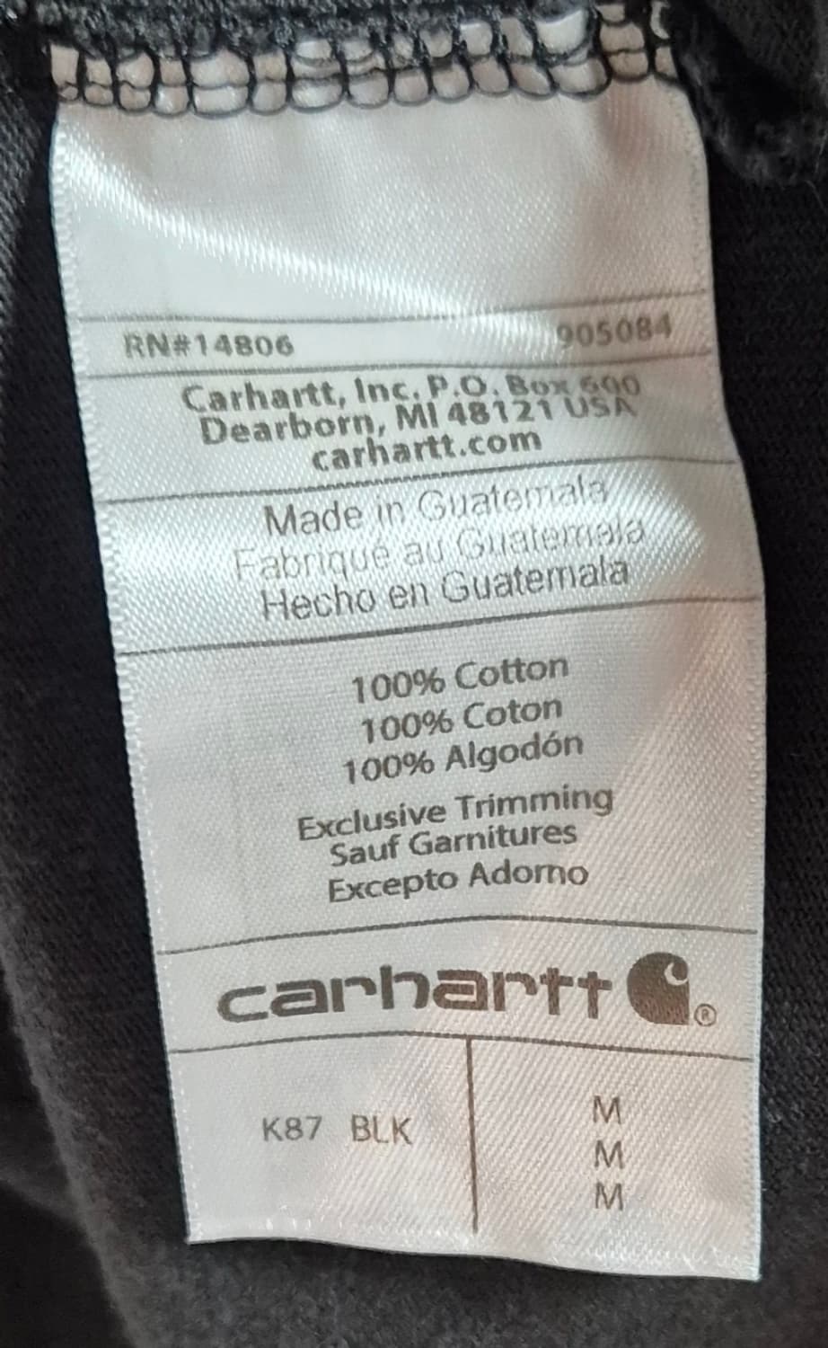 M ) 칼하트 블랙 루즈핏 포켓 반팔티 상품이미지3