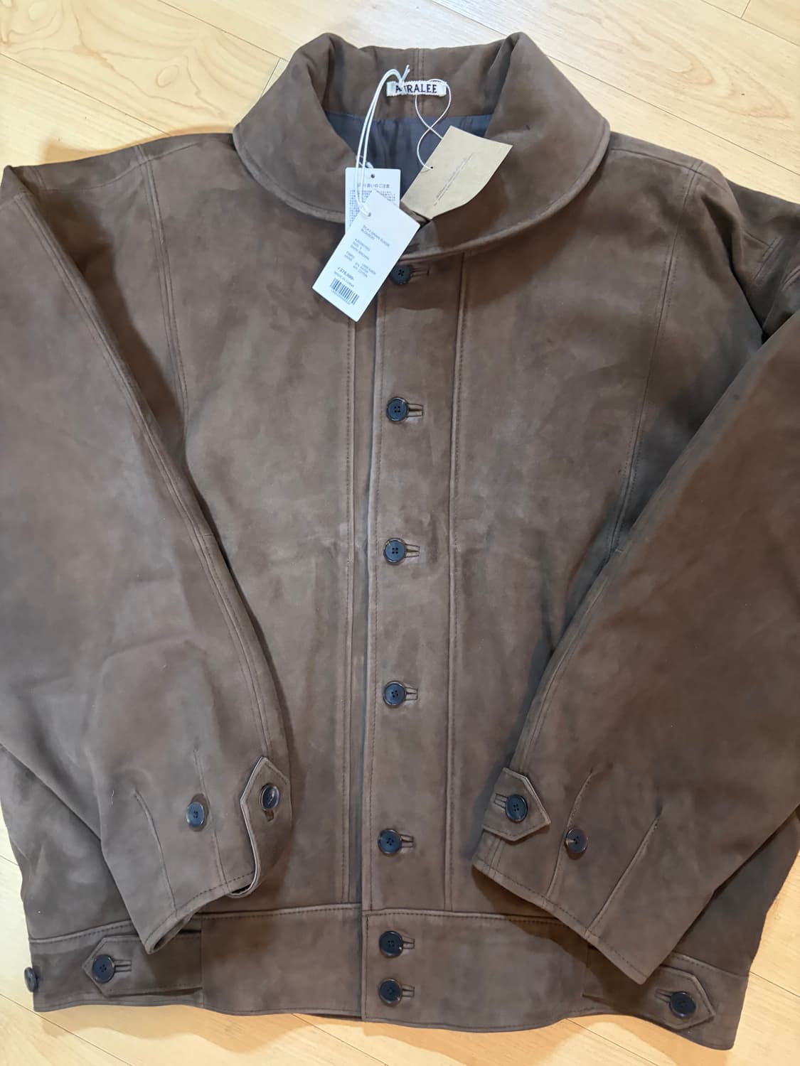 AURALEE 오라리 실키 그레인 스웨이드 블루종 다크 브라운 상품이미지2