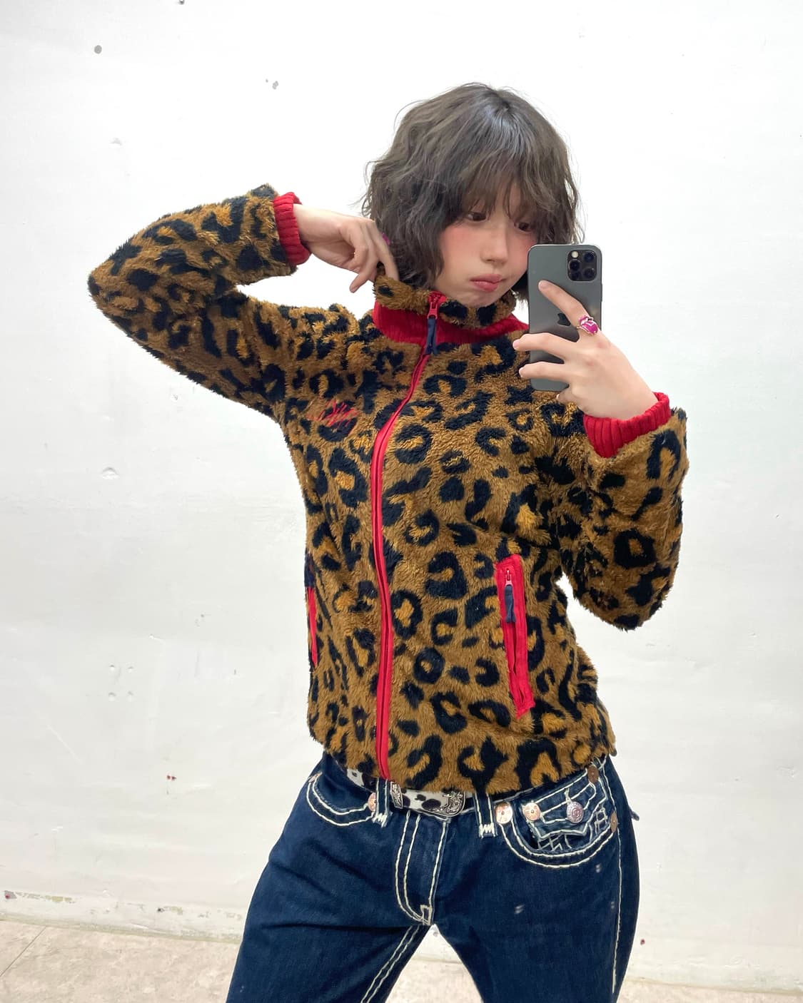CHUXXX Leopard Fur Zip Up  상품이미지1