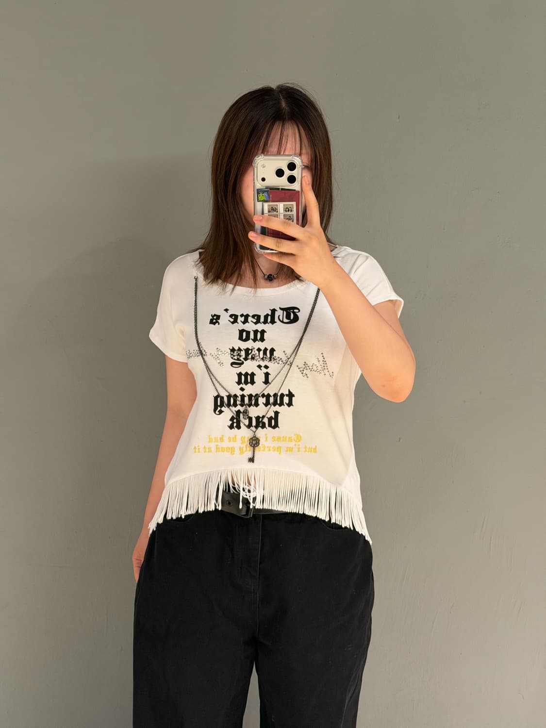 Cecil Mcbee necklace point lettering top 상품이미지2