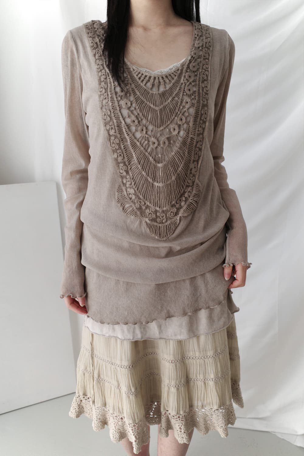 crochet oriental long sleeve 상품이미지2
