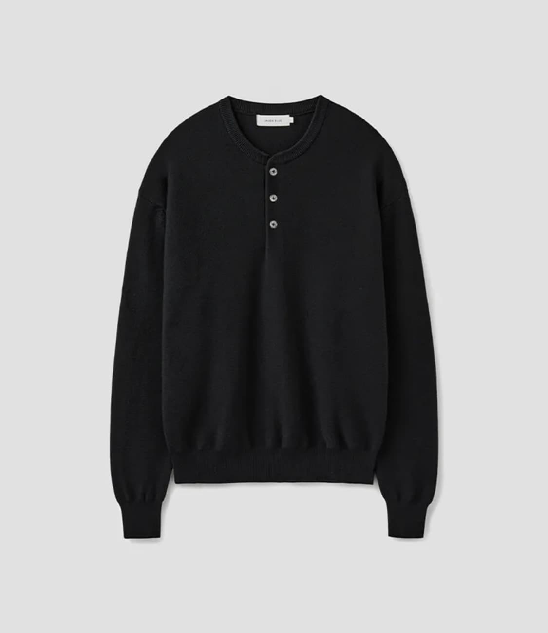 유니온블루 하드 트위스트 헨리넥 니트 블랙 M 상품이미지1