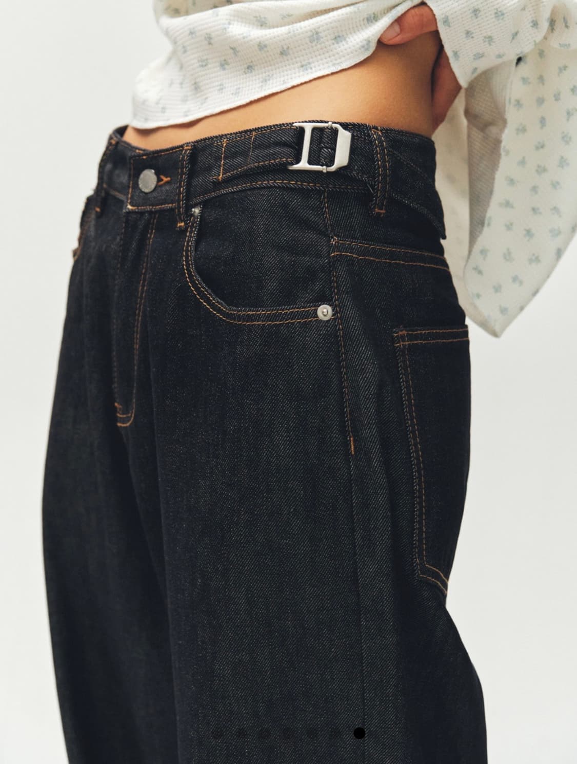 Plzproject side adjust boyfit denim, raw 상품이미지3