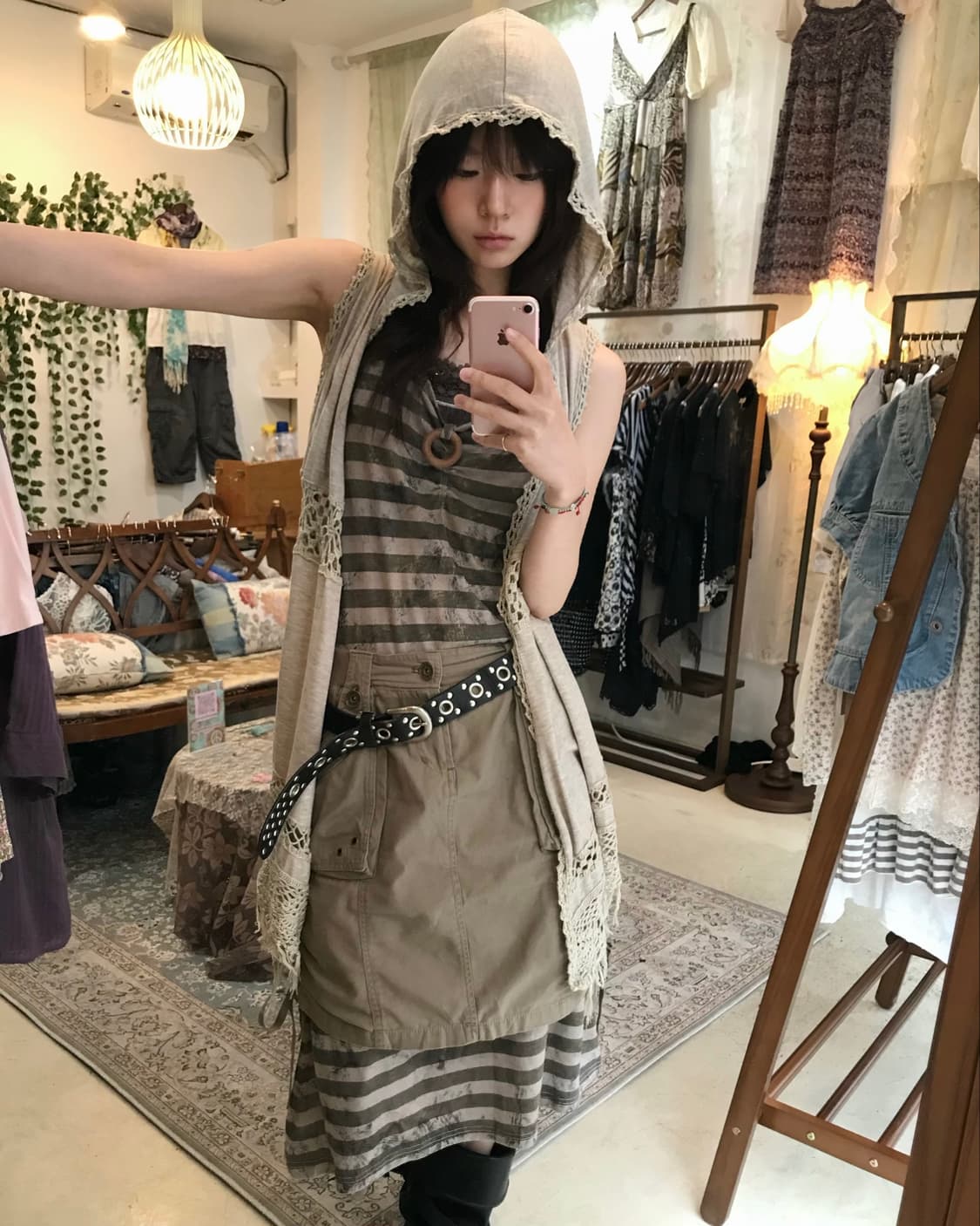 빈티지 카키 그레이 그런지 아포칼립스 코디 세트 상품이미지2