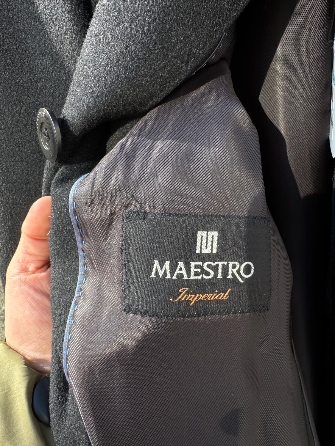 마에스트로 캐시미어 싱글 코트 블랙 B85 상품이미지2