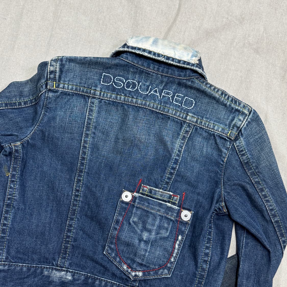 디스퀘어드2 우먼 패치워크 자수 크롭 데님자켓 40 상품이미지5