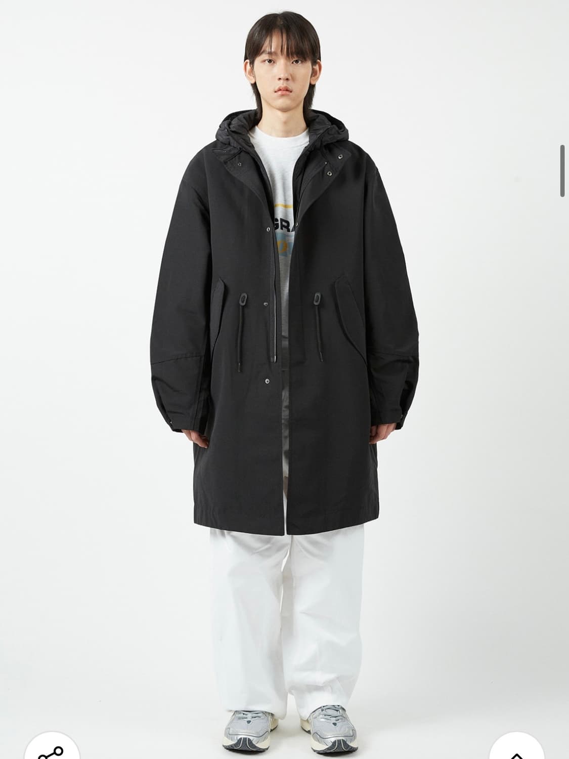 코드그라피 피쉬테일 레이어드 후드 롱파카 상품이미지4