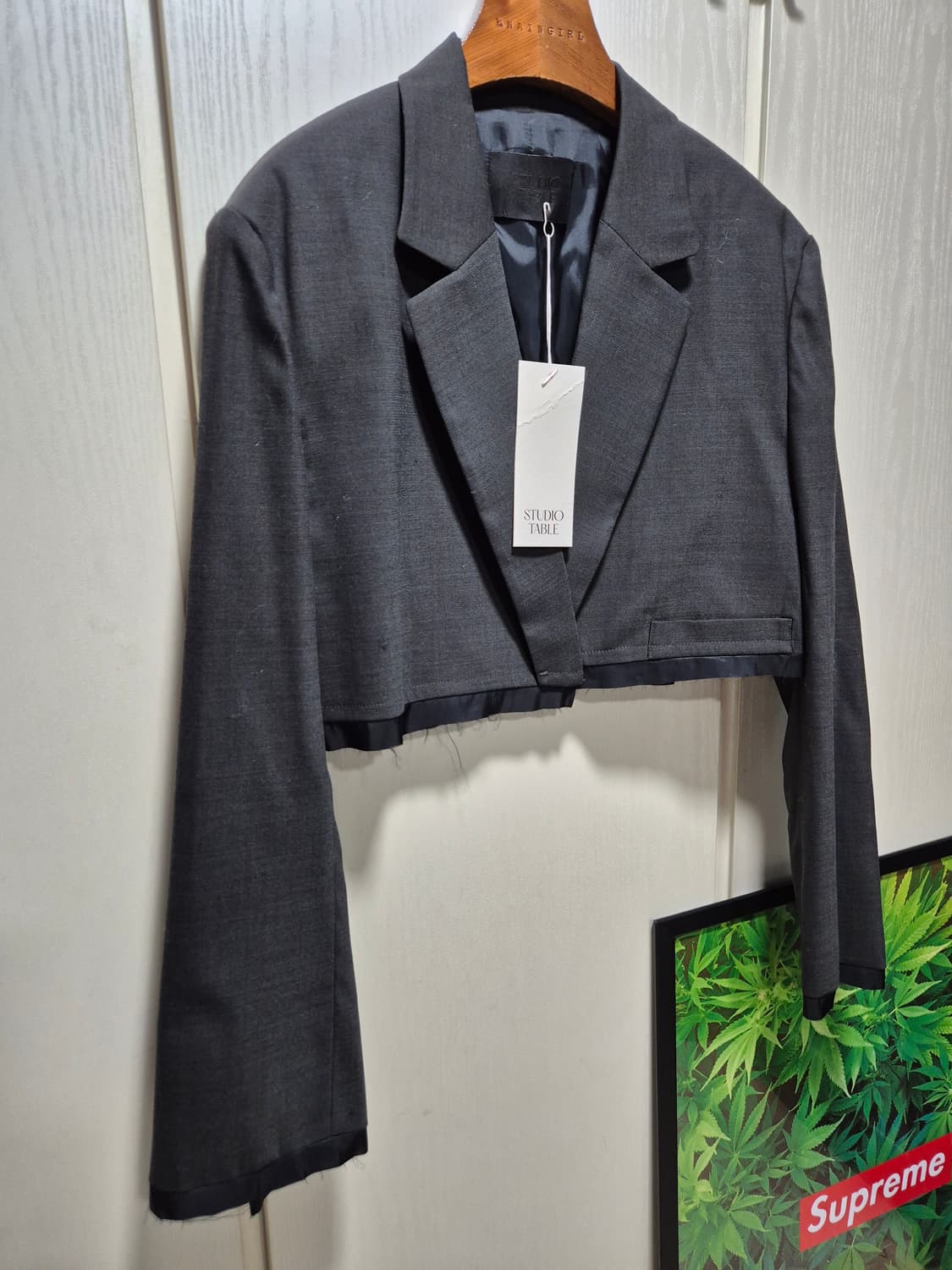 (세일)(새상품)스튜디오테이블 크롭 자켓 차콜 상품이미지2