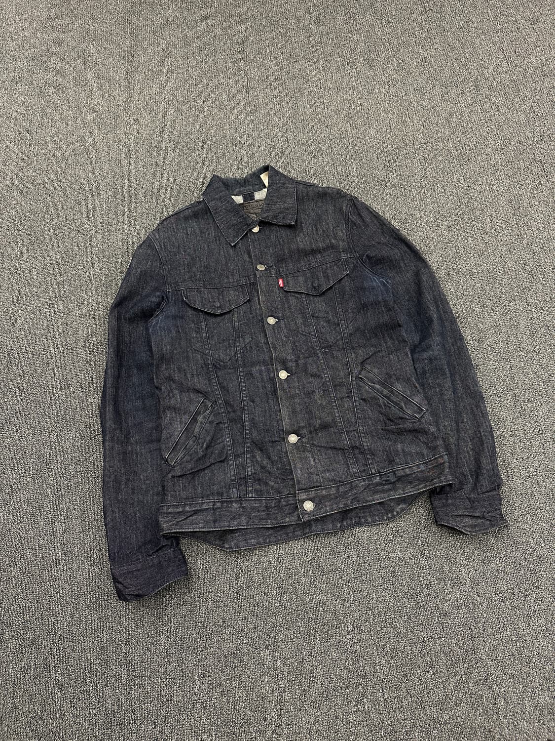 M) 리바이스 스판 인디고 데님 트러커자켓 bovine leather 상품이미지2