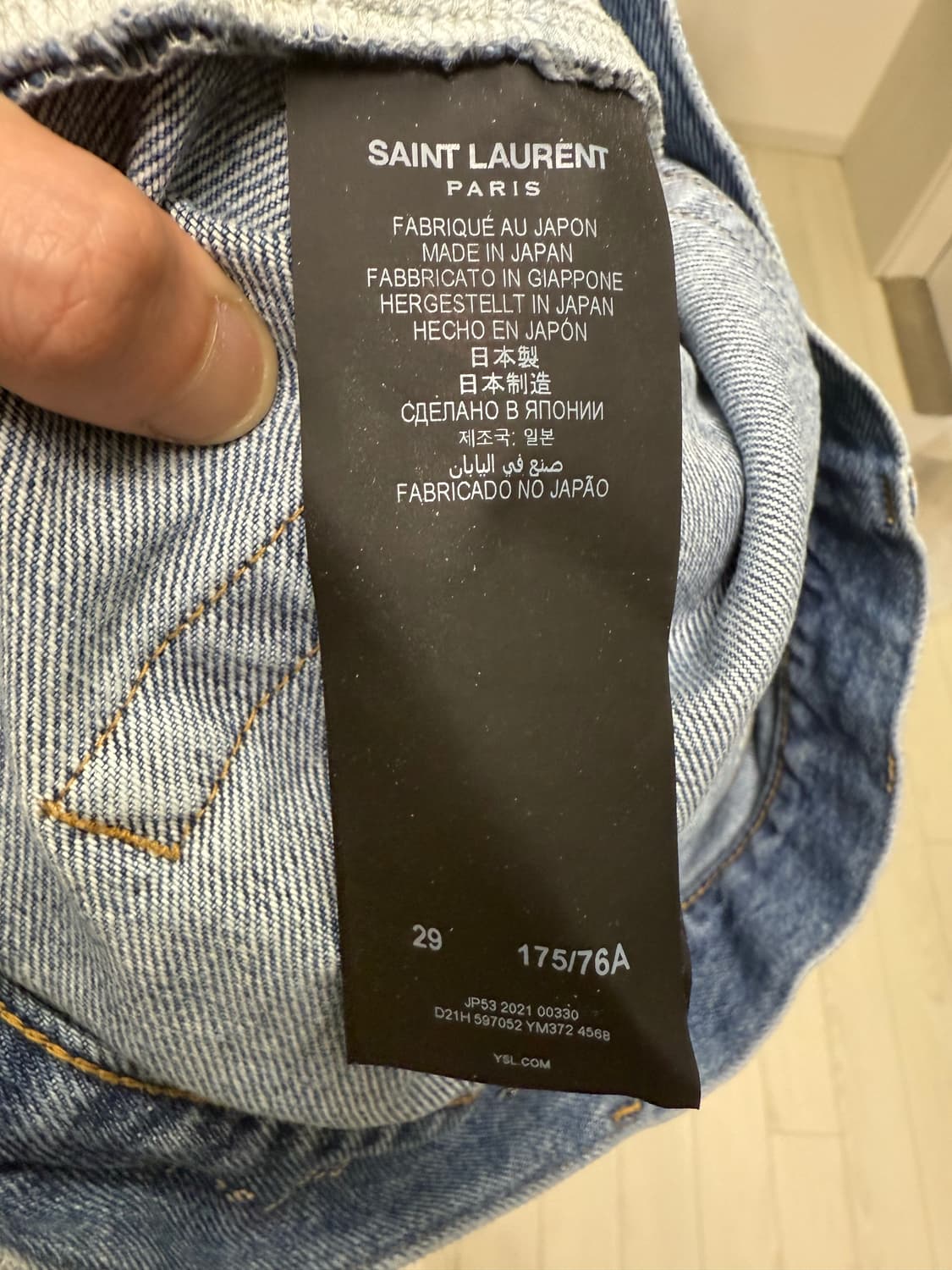 생로랑 산타모니카블루 슬림핏 데님 29 597052 YM372 4568 상품이미지5