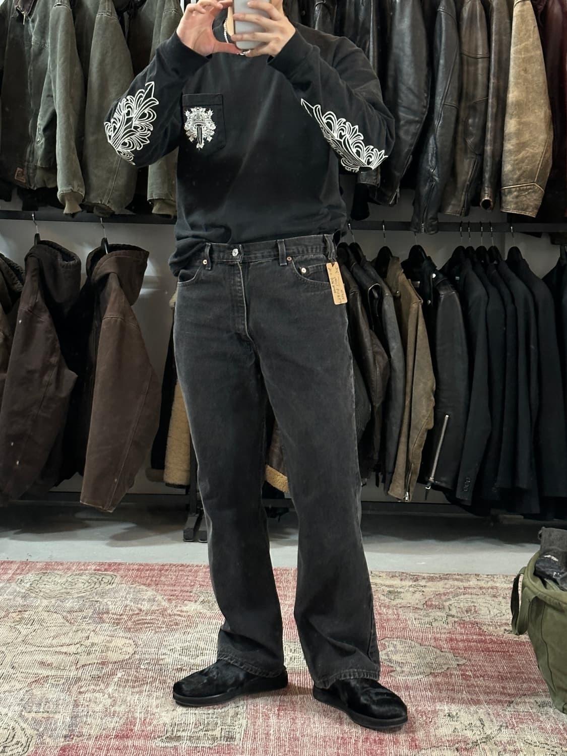 90's USA Made 리바이스 517 블랙 부츠컷 플레어진 상품이미지2